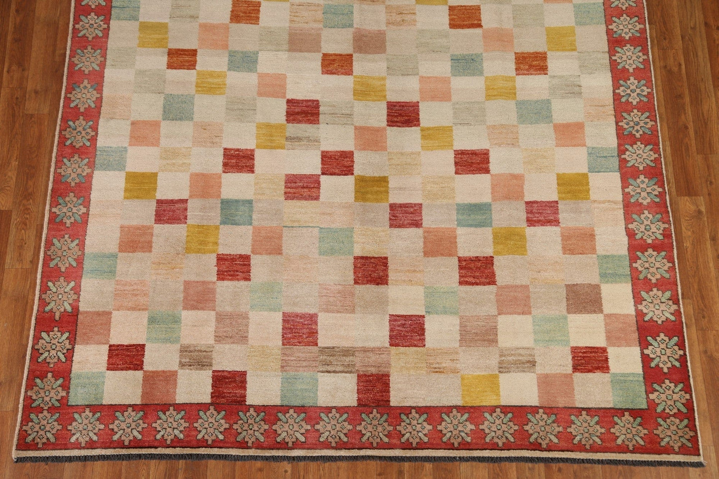 Checkered Gabbeh Kashkoli Oriental Area Rug 7x10