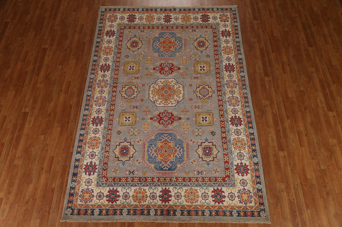 Geometric Kazak Handmade Area Rug 7x10