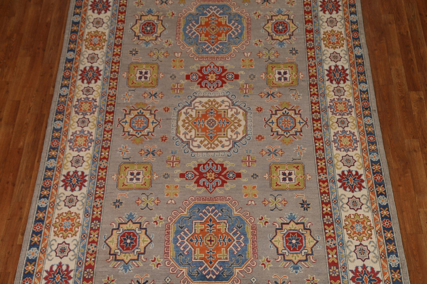 Geometric Kazak Handmade Area Rug 7x10