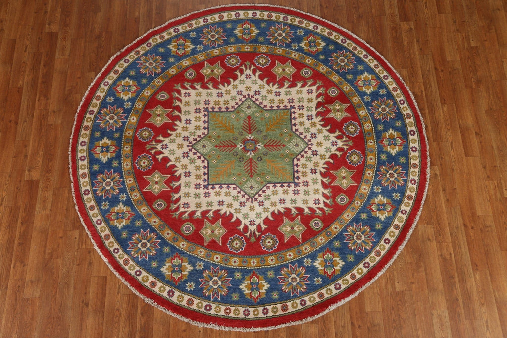 Geometric Kazak Round Area Rug 7x7