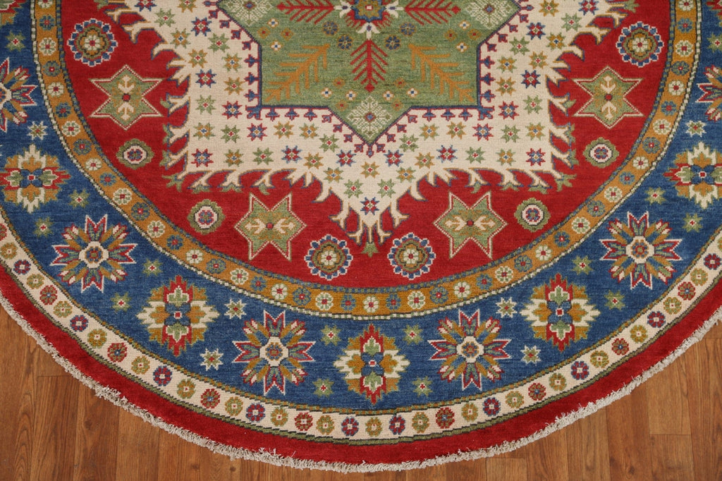 Geometric Kazak Round Area Rug 7x7