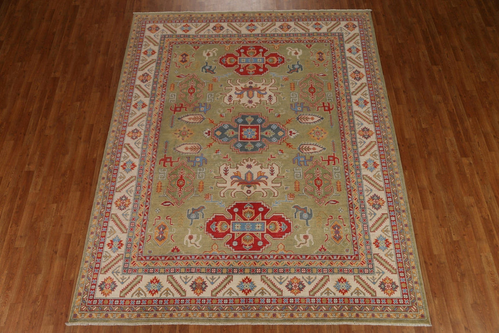 Green Geometric Kazak Area Rug 8x10