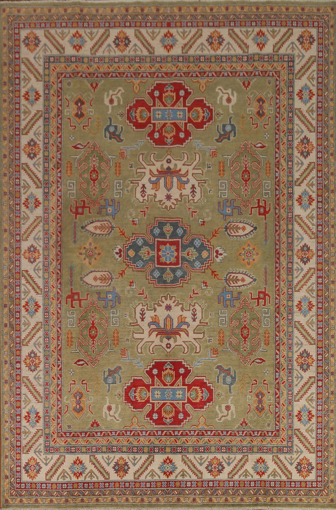 Green Geometric Kazak Area Rug 8x10