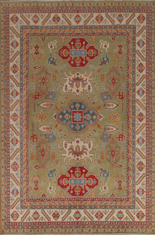 Green Geometric Kazak Area Rug 8x10