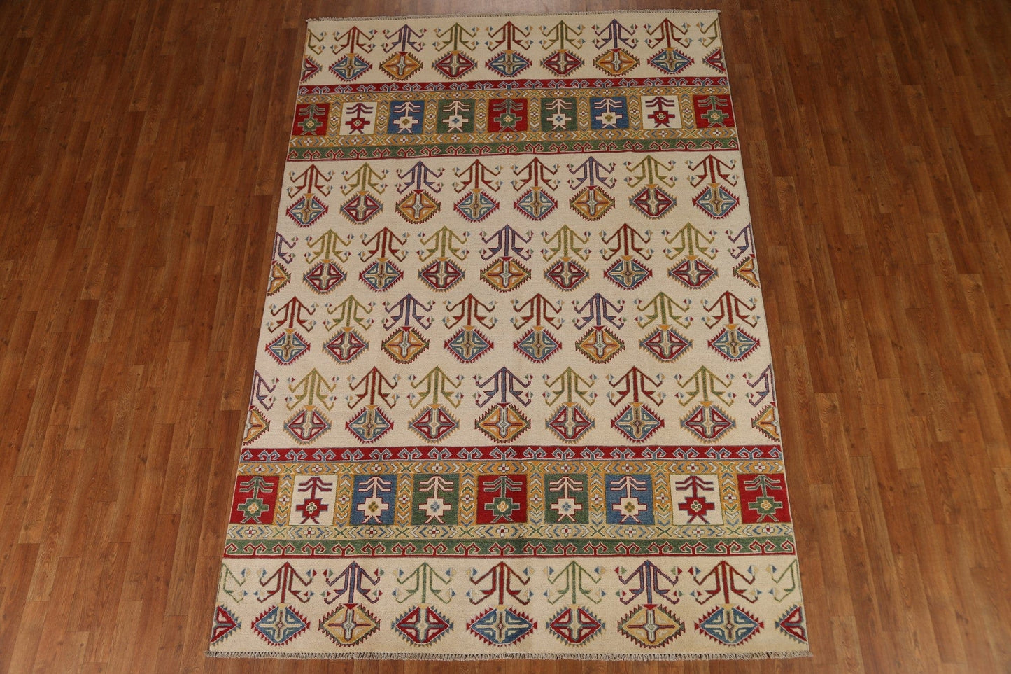 Tribal Wool Kazak Oriental Area Rug 7x10