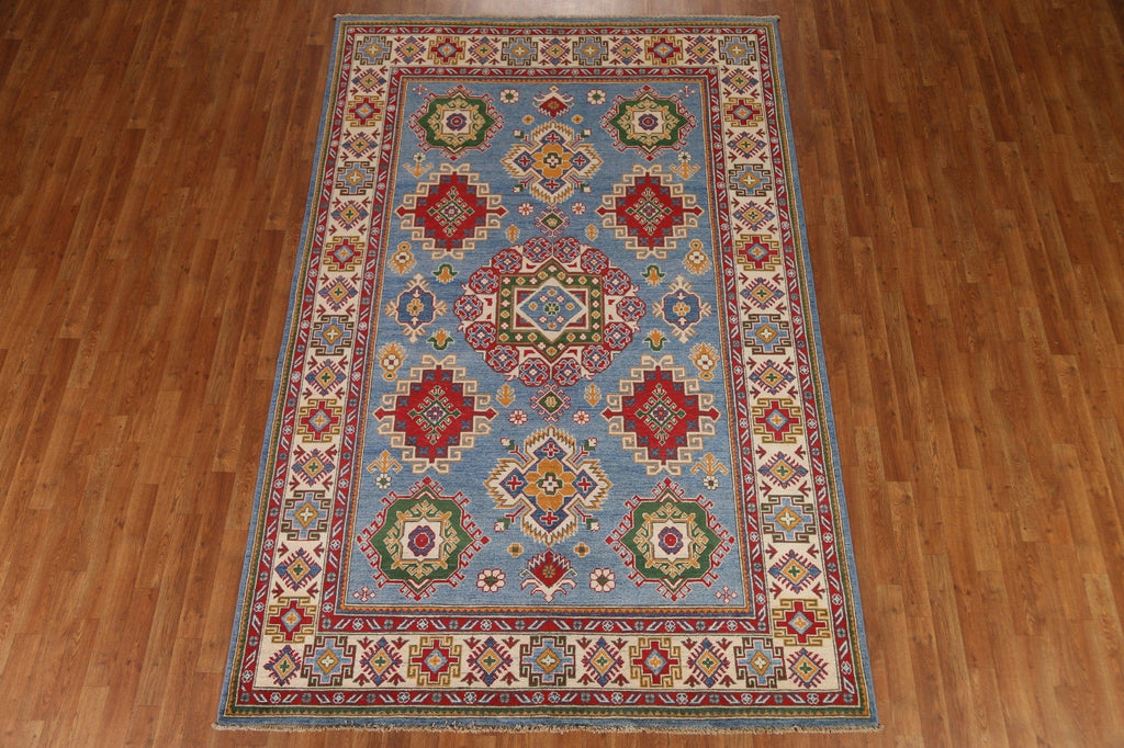 Light Blue Kazak Oriental Area Rug 6x10