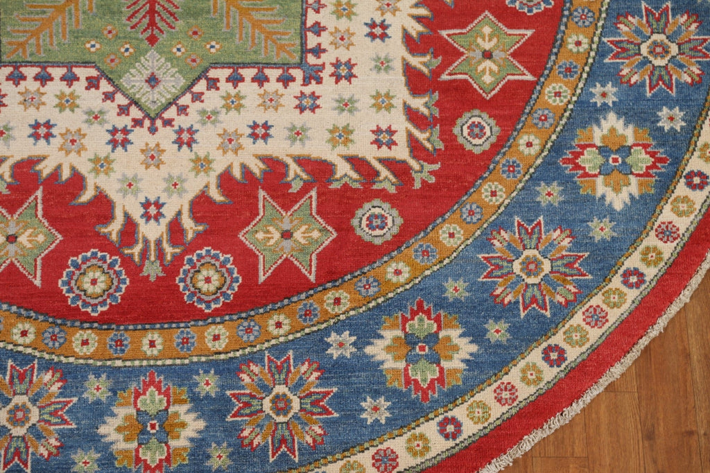 Geometric Kazak Round Area Rug 7x7