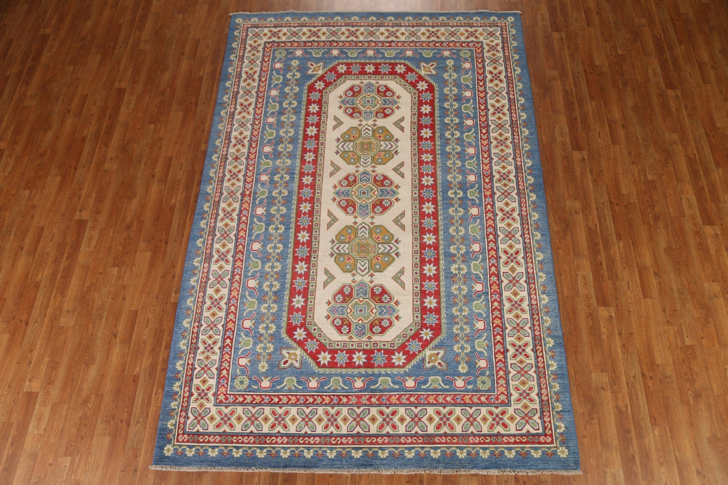 Geometric Kazak Oriental Area Rug 7x10