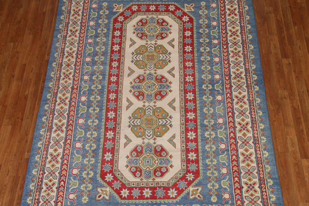 Geometric Kazak Oriental Area Rug 7x10