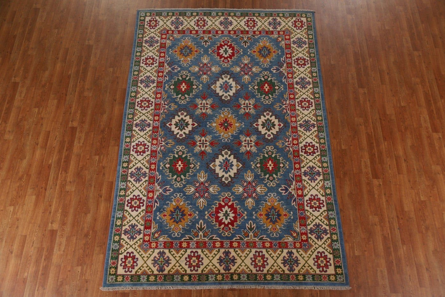 Geometric Kazak Handmade Area Rug 7x10