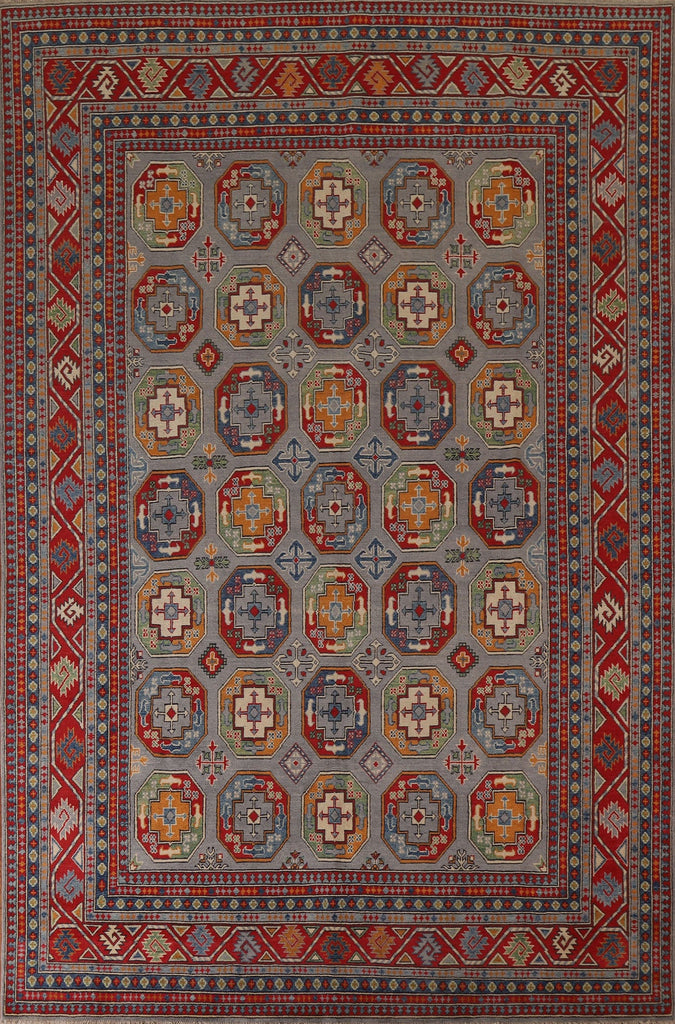 Geometric Kazak Hand-Knotted Area Rug 8x11