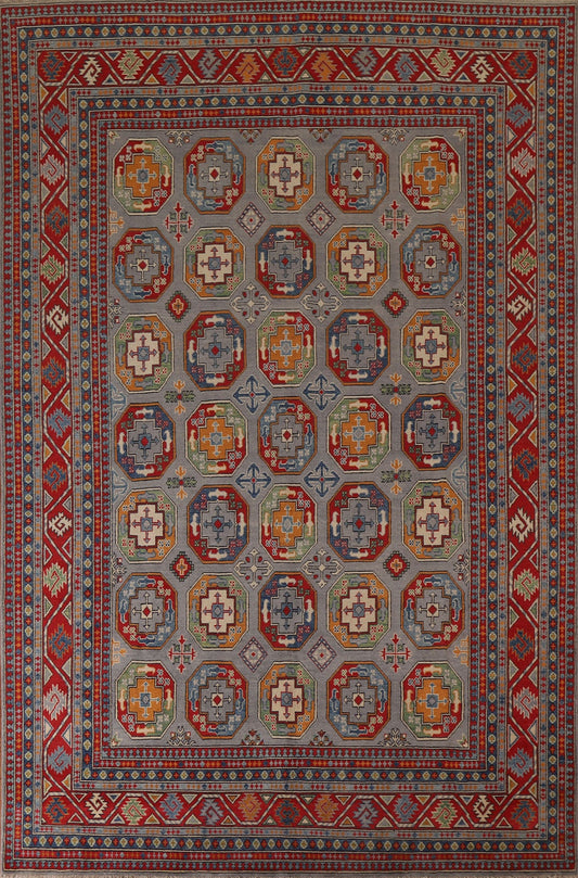 Geometric Kazak Hand-Knotted Area Rug 8x11