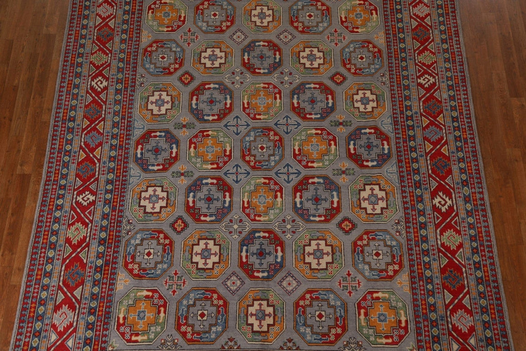 Geometric Kazak Hand-Knotted Area Rug 8x11