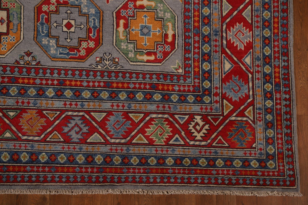 Geometric Kazak Hand-Knotted Area Rug 8x11