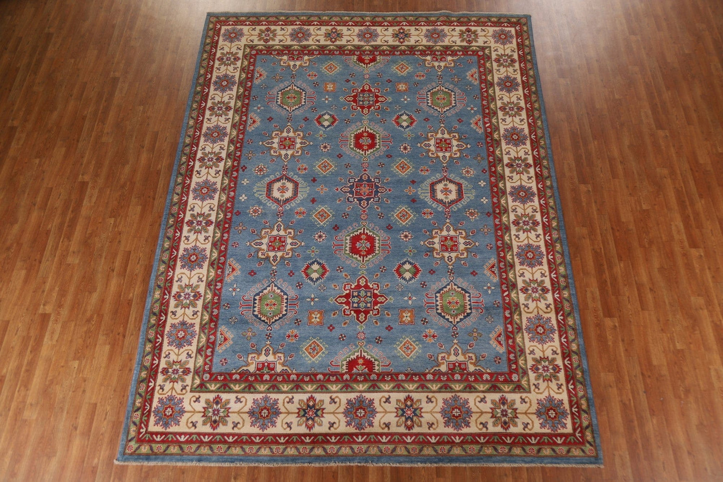 Light Blue Kazak Wool Area Rug 9x12