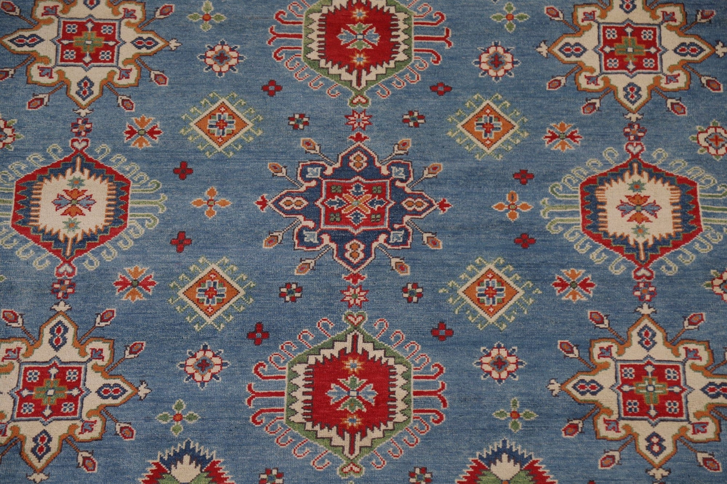 Light Blue Kazak Wool Area Rug 9x12