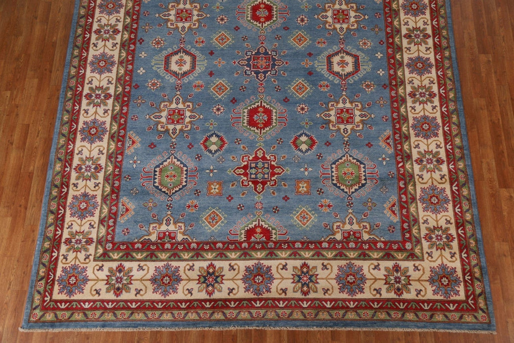 Light Blue Kazak Wool Area Rug 9x12