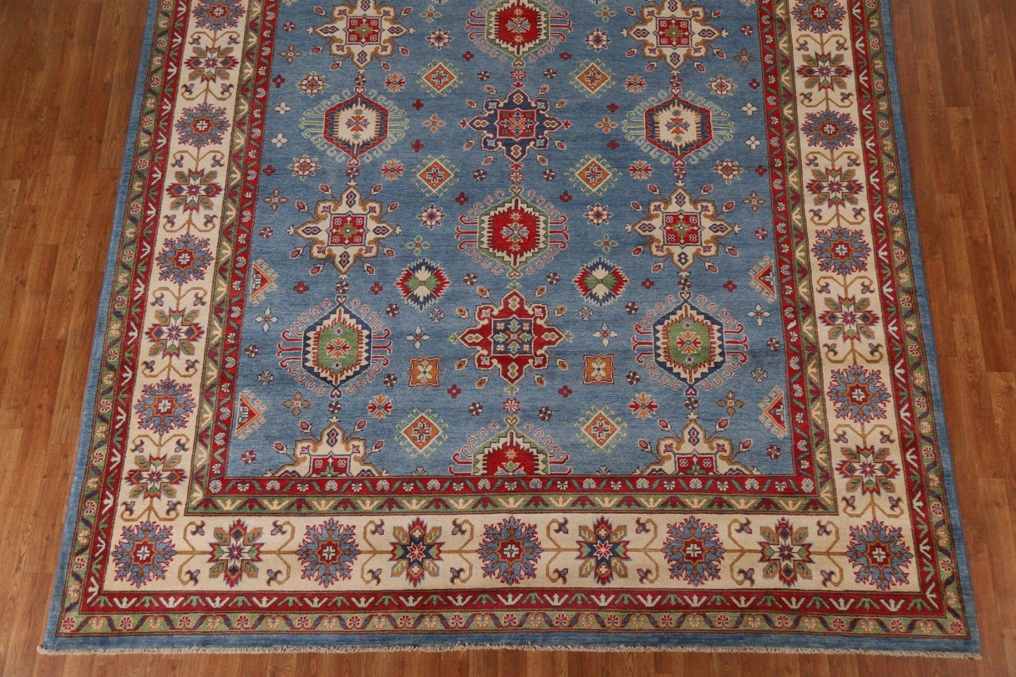 Light Blue Kazak Wool Area Rug 9x12