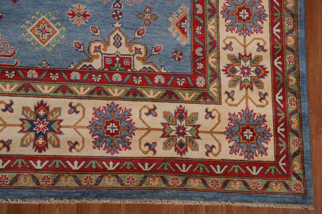 Light Blue Kazak Wool Area Rug 9x12