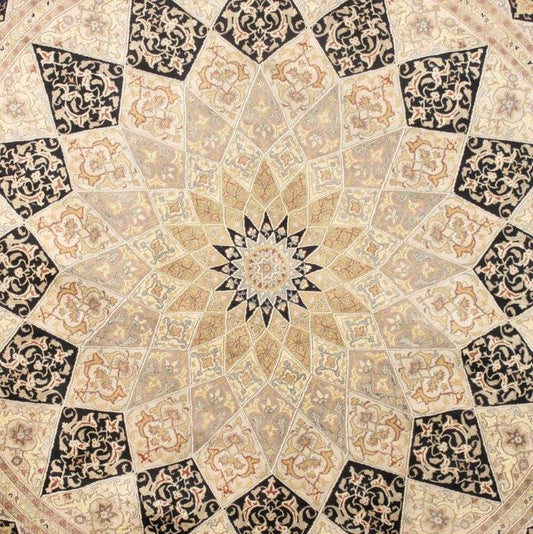 Tabriz Hand-Knotted Wool Area Rug-10' 1" X 10' 2"
