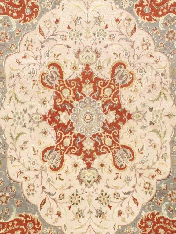 Tabriz Hand-Knotted Silk & Wool Area Rug- 9'11" X 14' 0"