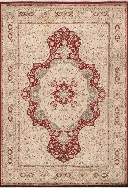 Tabriz Hand-Knotted Silk & Wool Area Rug- 9'11" X 14' 3"