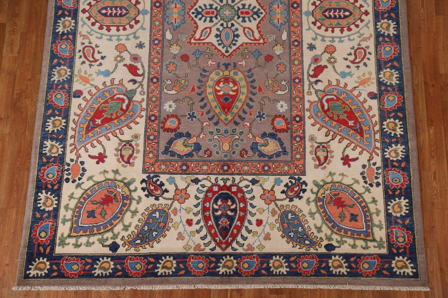 Hand-Knotted Wool Kazak Oriental Area Rug 7x10