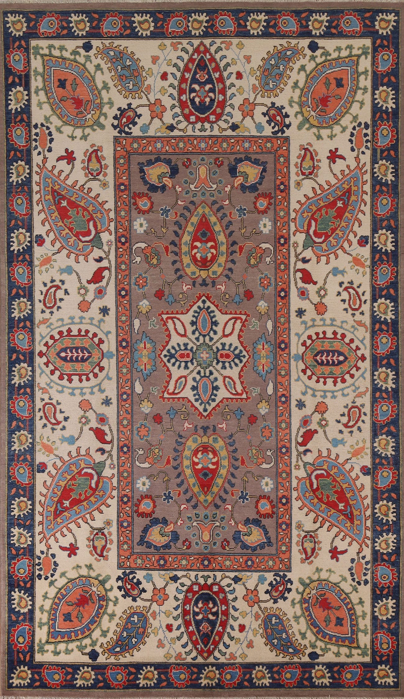 Hand-Knotted Wool Kazak Oriental Area Rug 7x10