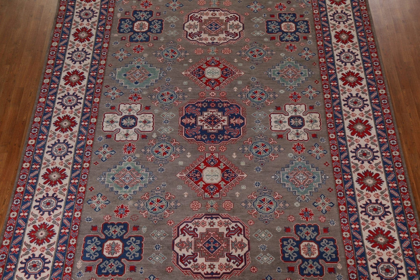 Geometric Wool Kazak Wool Area Rug 10x13