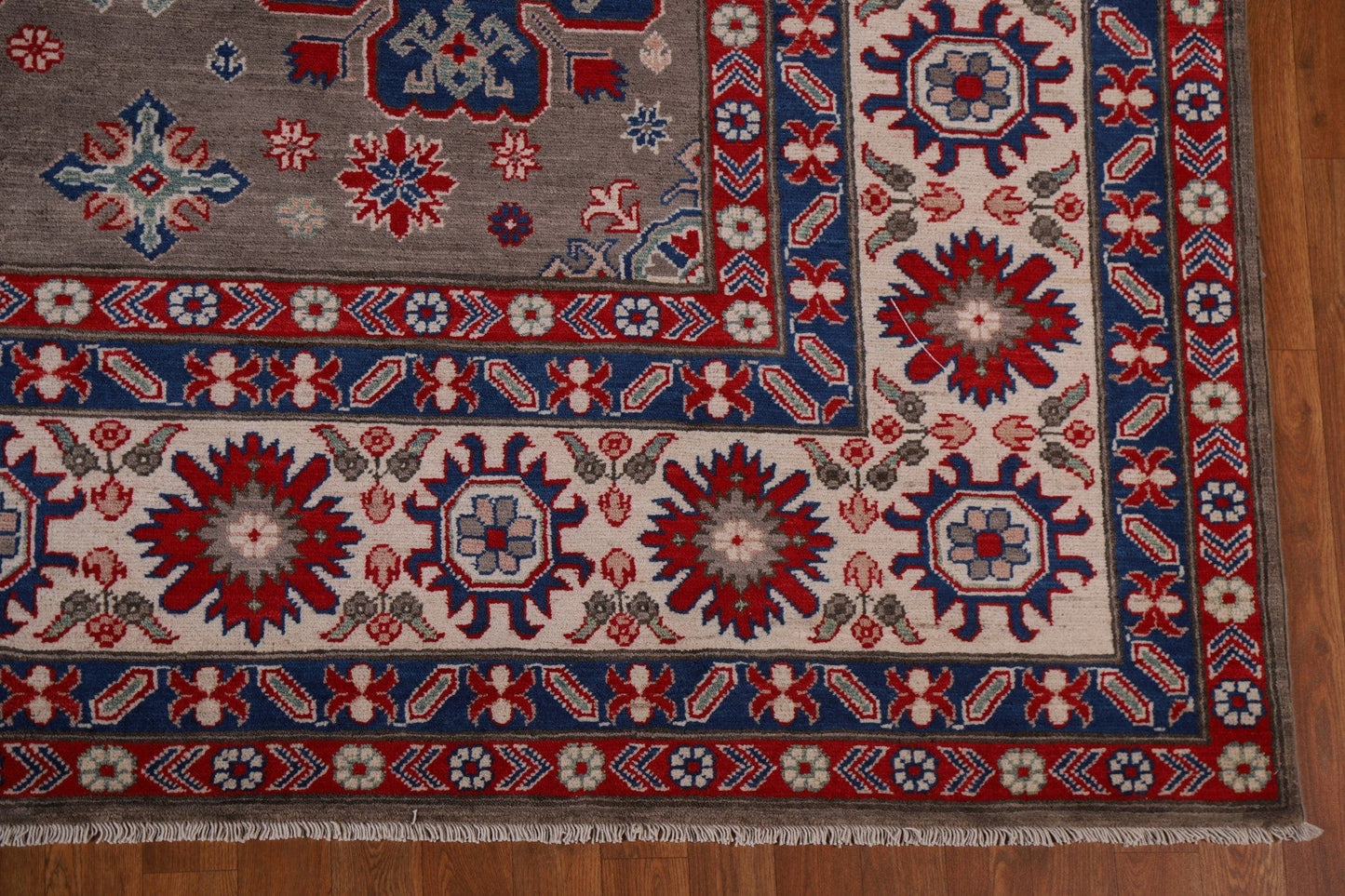 Geometric Wool Kazak Wool Area Rug 10x13