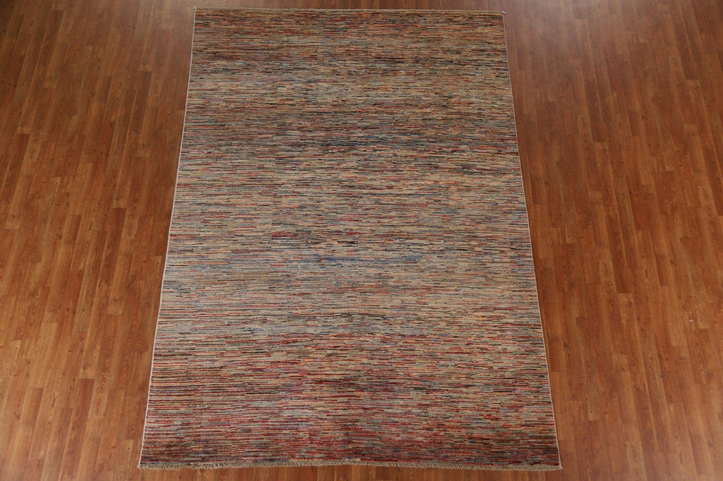 Striped Gabbeh Kashkoli Modern Area Rug 7x10