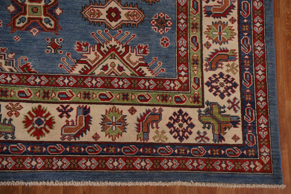 Geometric Kazak Blue Area Rug 9x12