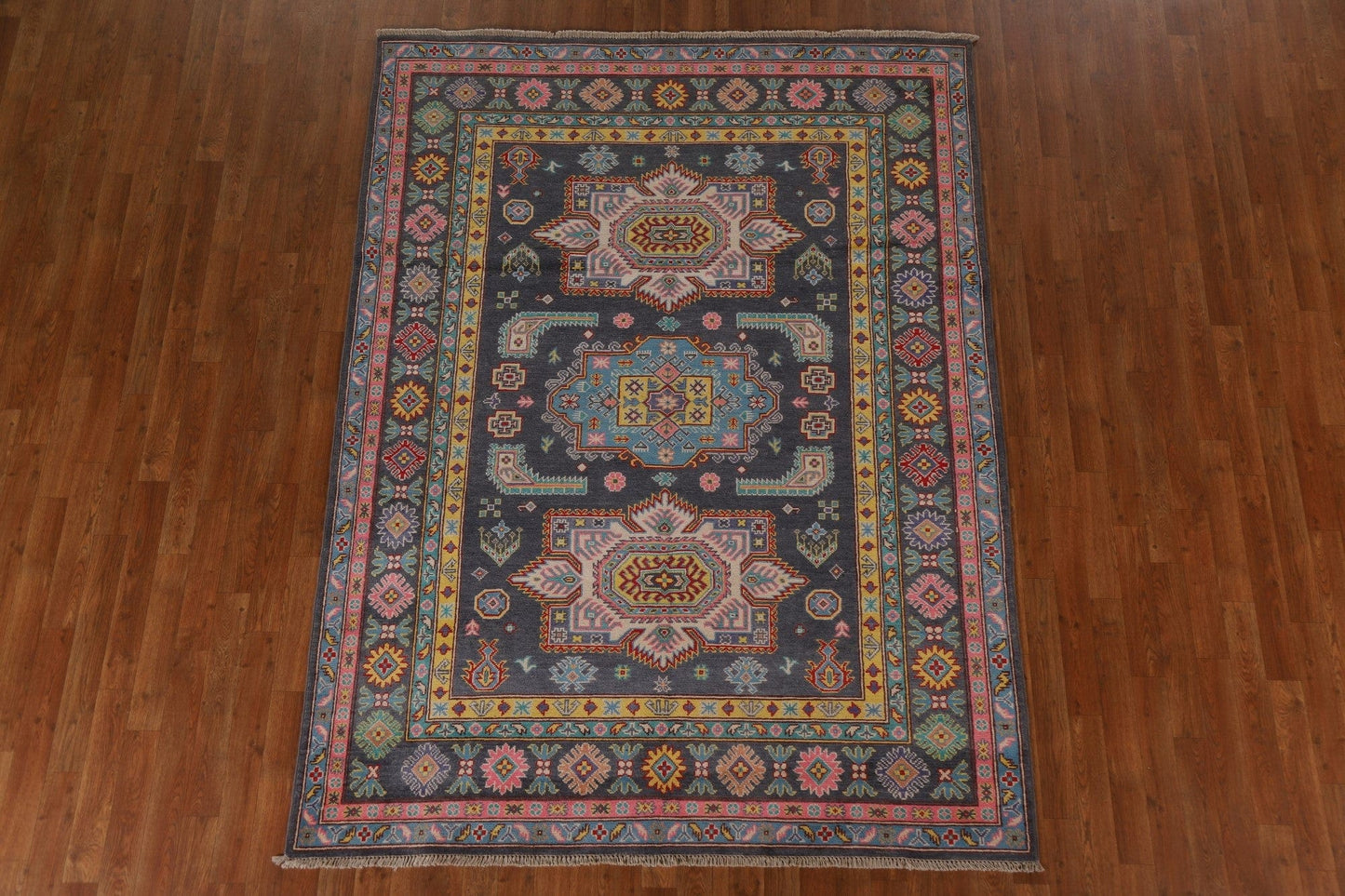 Geometric Kazak Oriental Area Rug 6x8