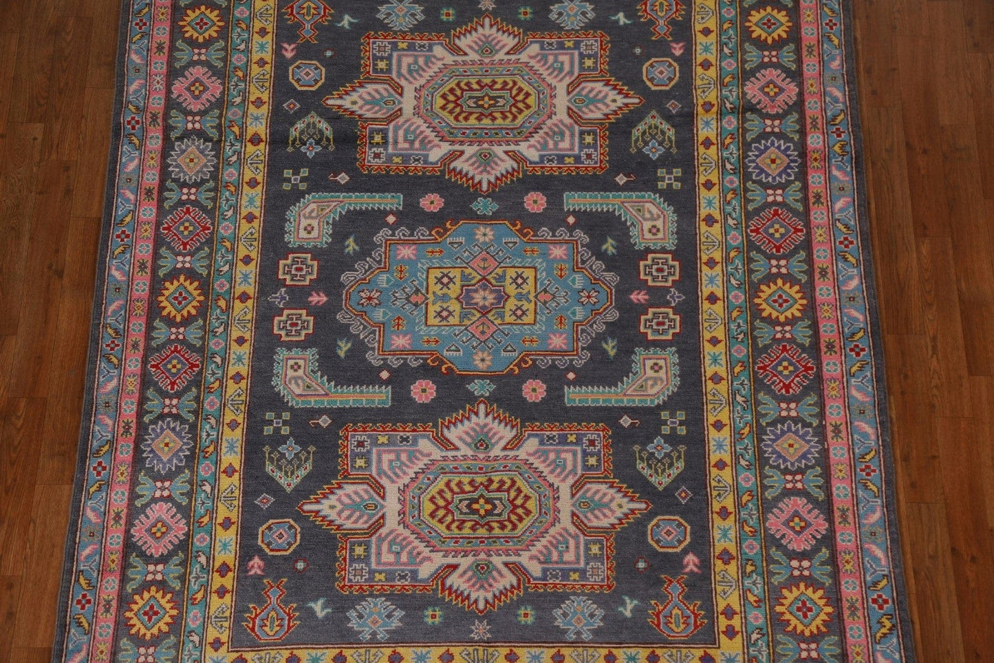 Geometric Kazak Oriental Area Rug 6x8