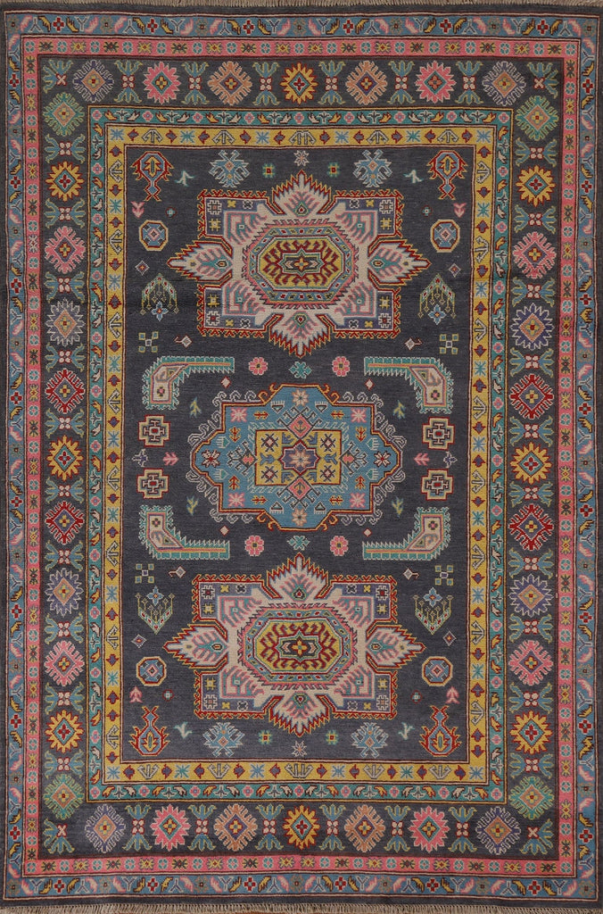 Geometric Kazak Oriental Area Rug 6x8