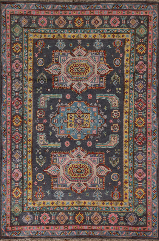 Geometric Kazak Oriental Area Rug 6x8