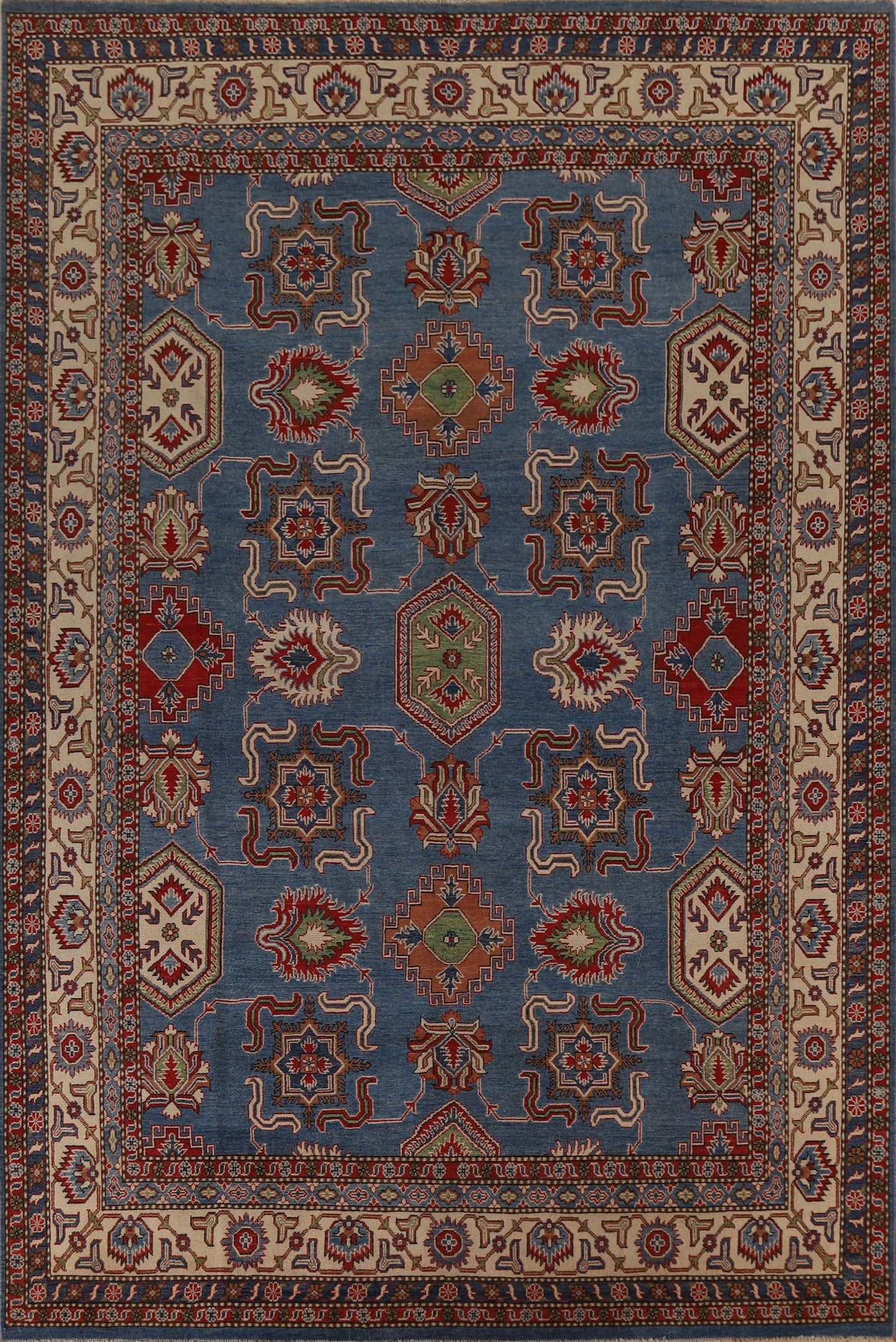 Geometric Kazak Oriental Area Rug 9x12