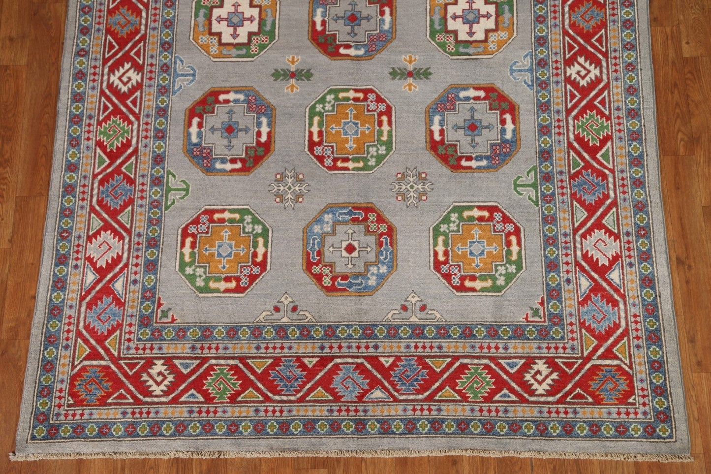 Geometric Kazak Oriental Area Rug 6x8