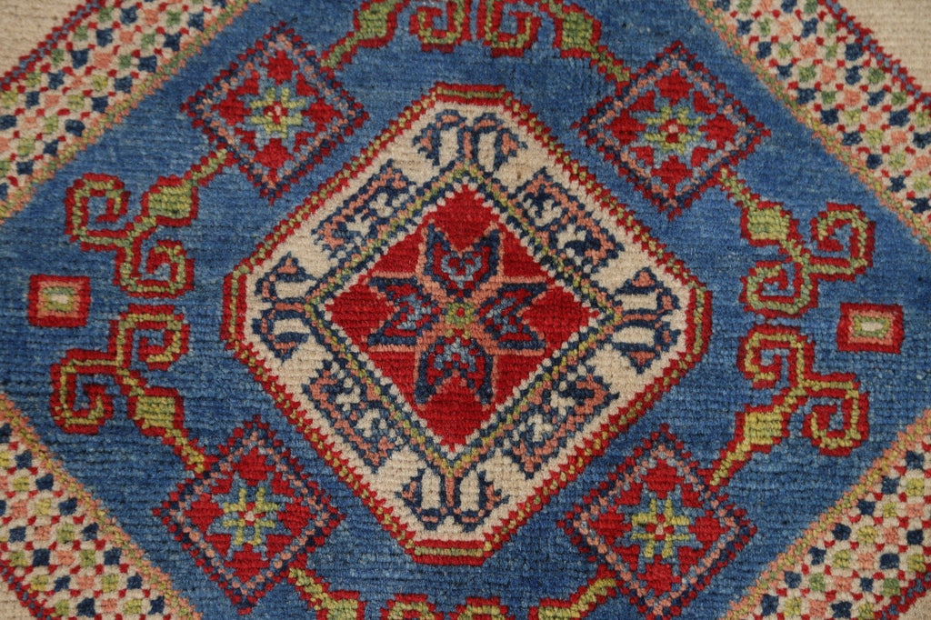 Geometric Kazak Round Area Rug 5x5