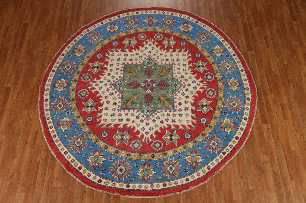 Geometric Kazak Round Area Rug 8x8