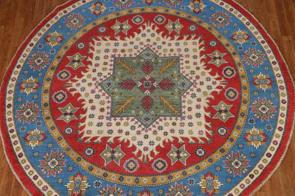 Geometric Kazak Round Area Rug 8x8