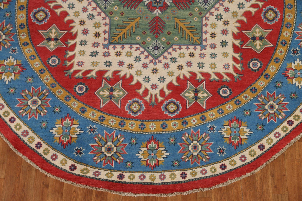 Geometric Kazak Round Area Rug 8x8