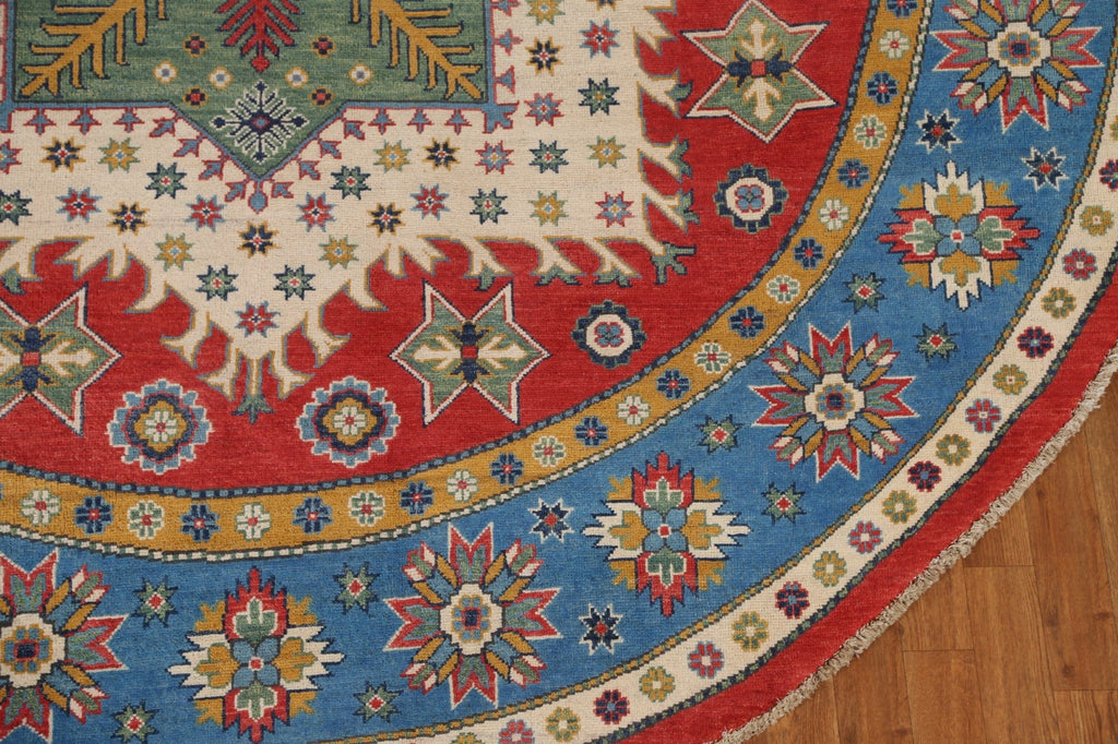 Geometric Kazak Round Area Rug 8x8