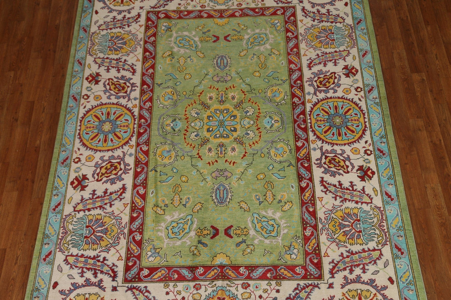 Green Wool Kazak Handmade Area Rug 7x10