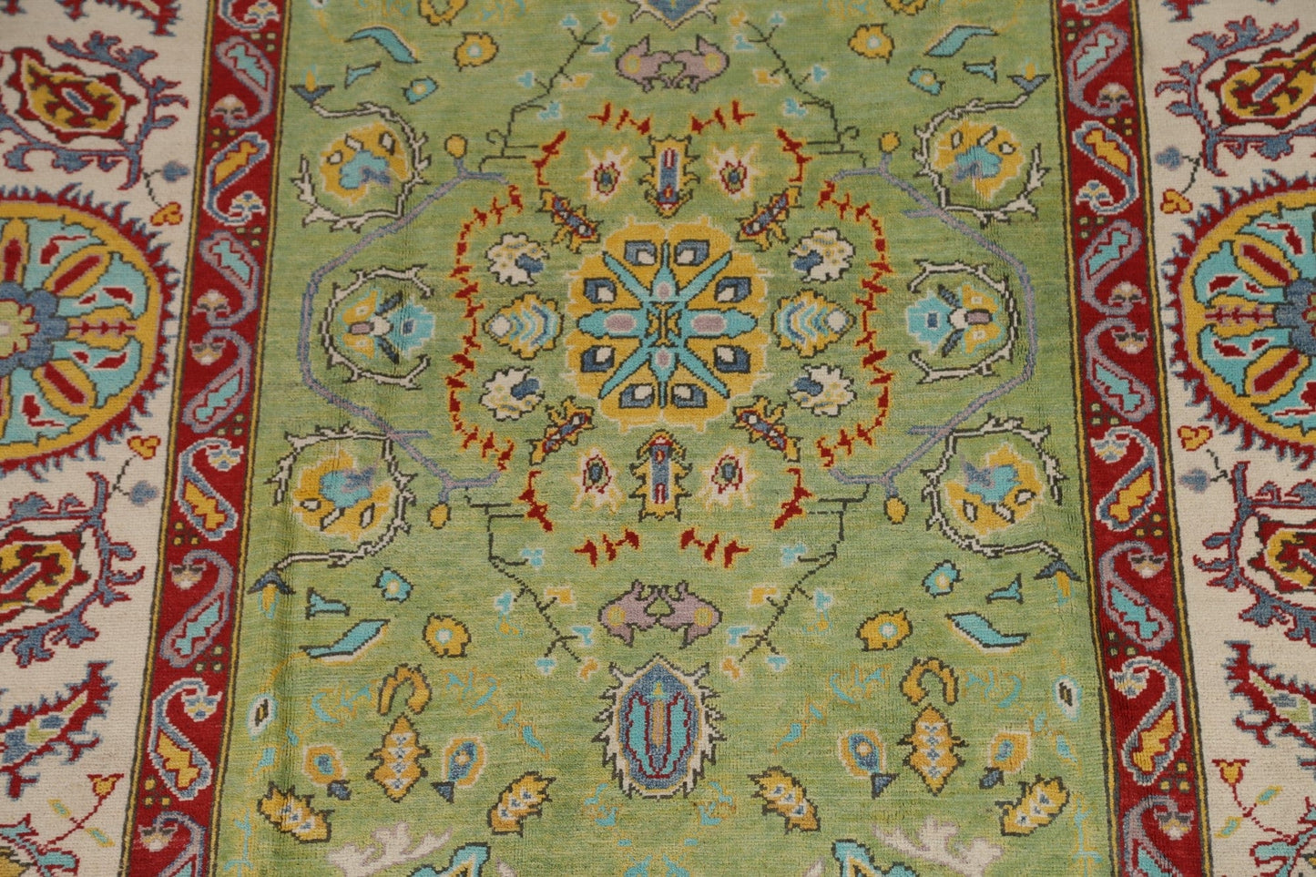 Green Wool Kazak Handmade Area Rug 7x10