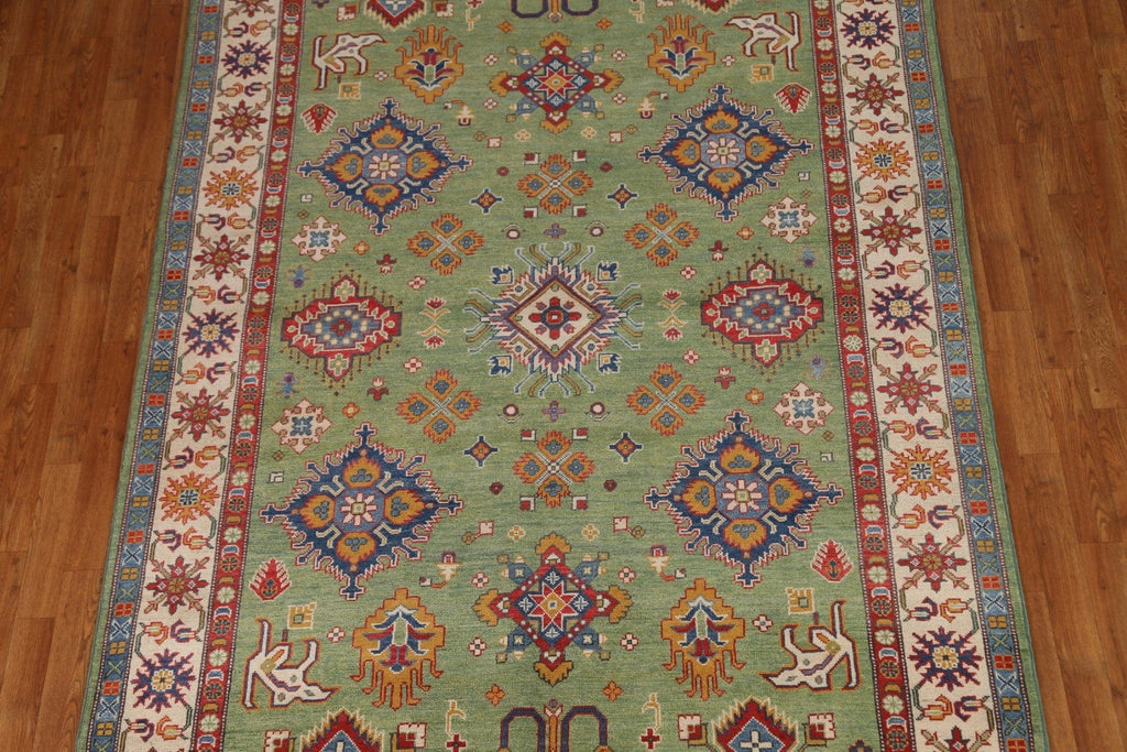 Green Geometric Kazak Oriental Area Rug 6x9