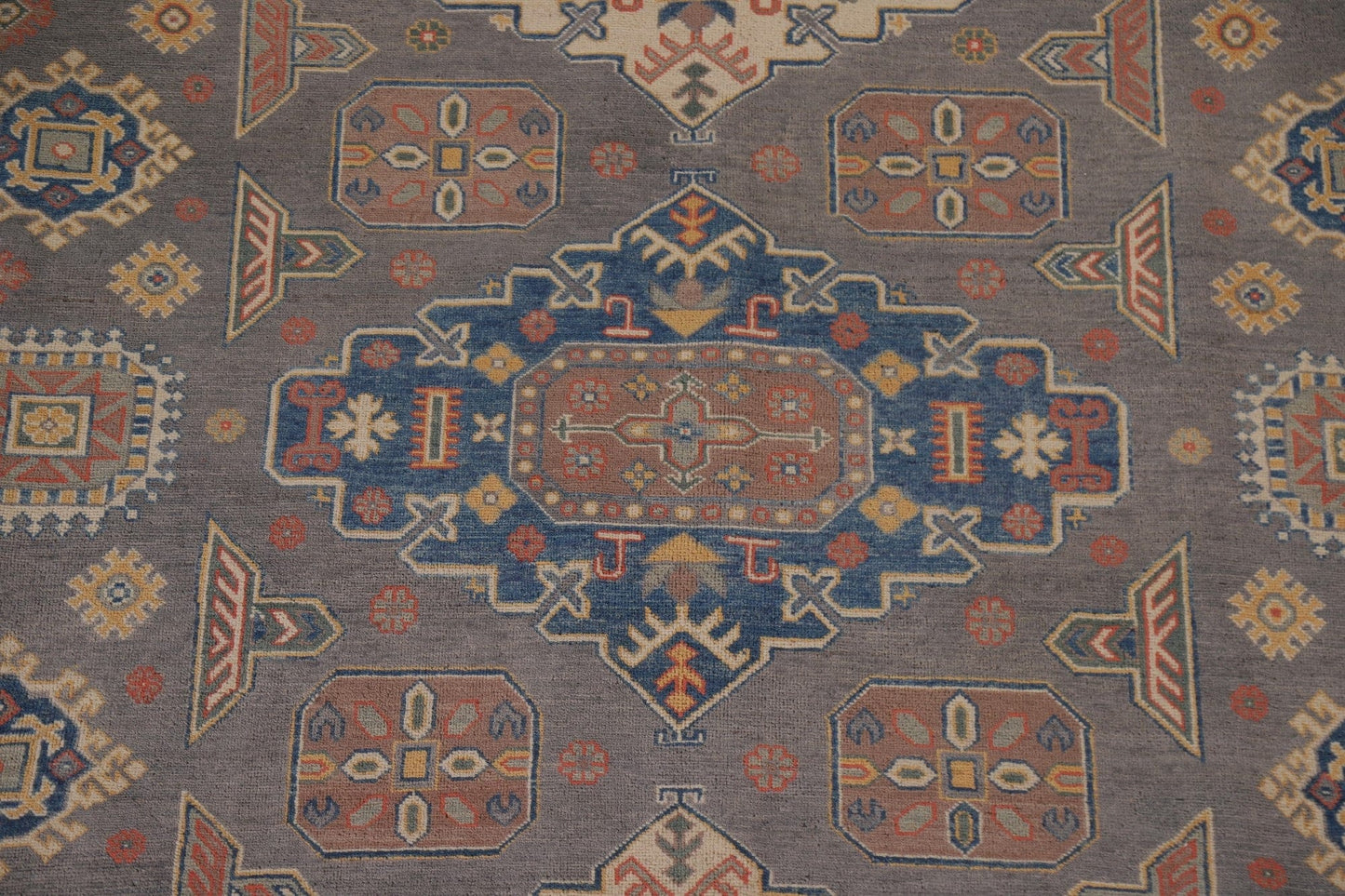 Geometric Kazak Oriental Area Rug 9x12