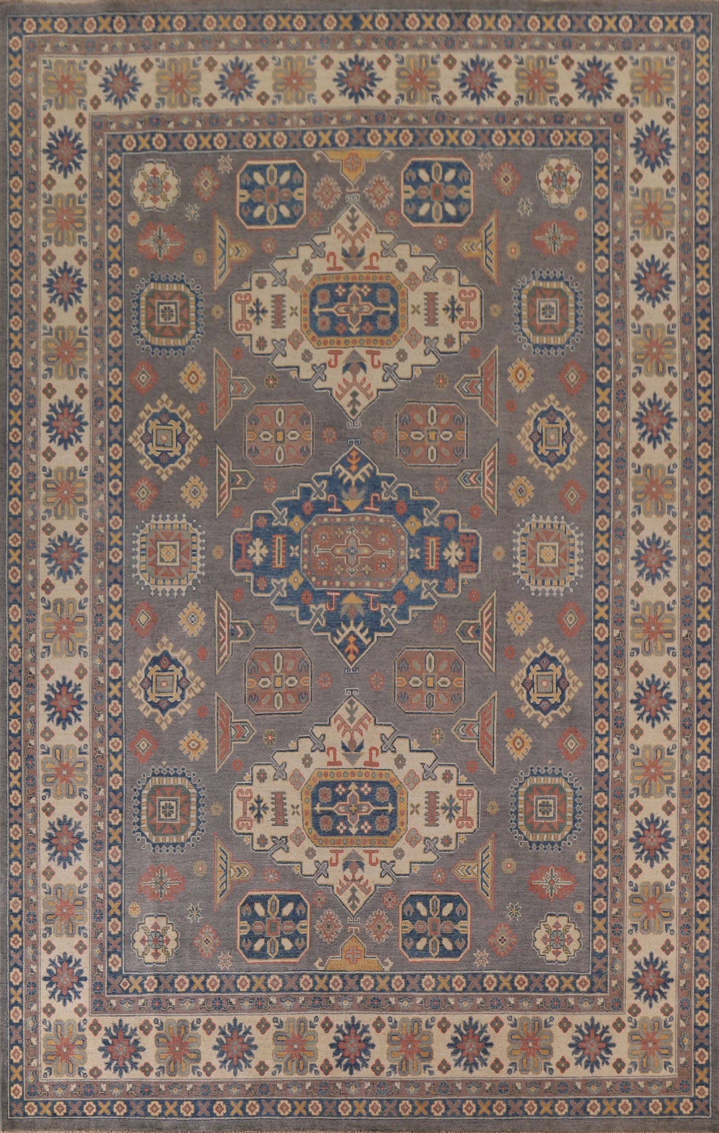 Geometric Kazak Oriental Area Rug 9x12