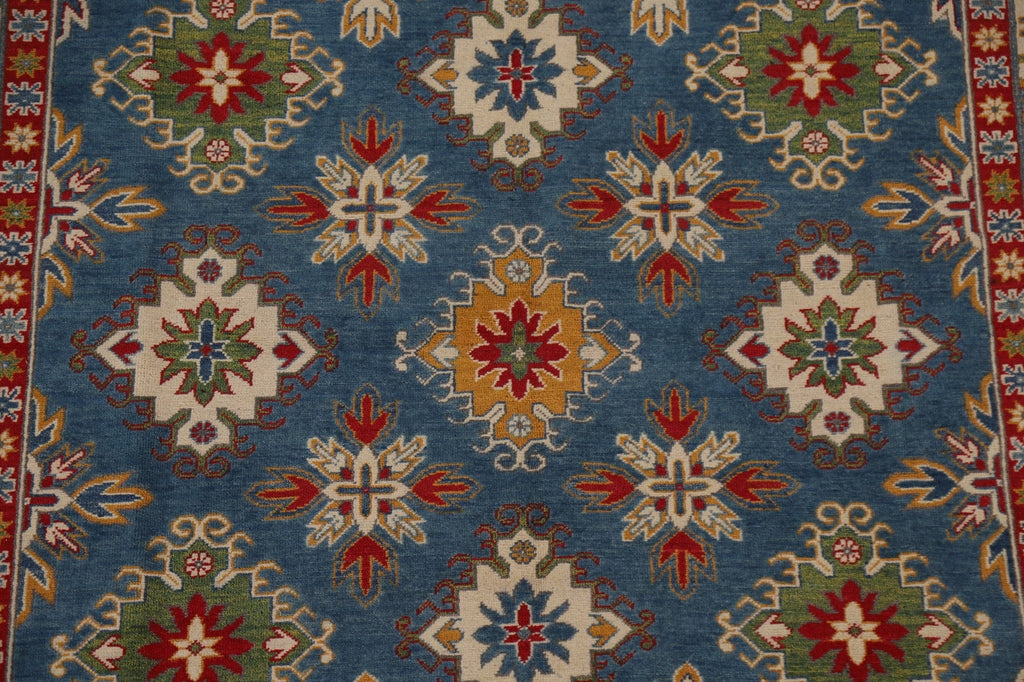 Blue Kazak Geometric Area Rug 7x10