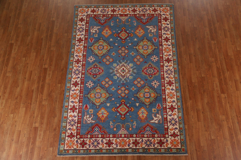 Blue Kazak Oriental Area Rug 6x9